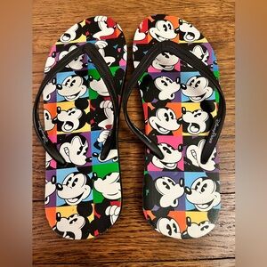 Disney Parks Mickey Mouse Pop Art Flip Flops - Women's Size 5/6 - New
